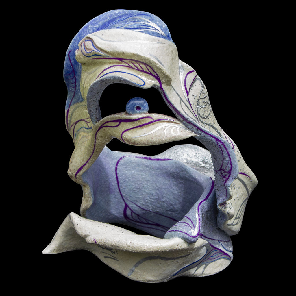 Blue ceramic sculpture