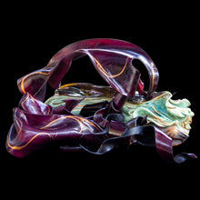 Load image into Gallery viewer, Burgundy organic forms coiling around ceramic form