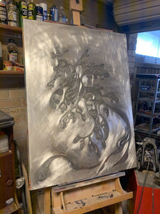 Aluminium painting in progress